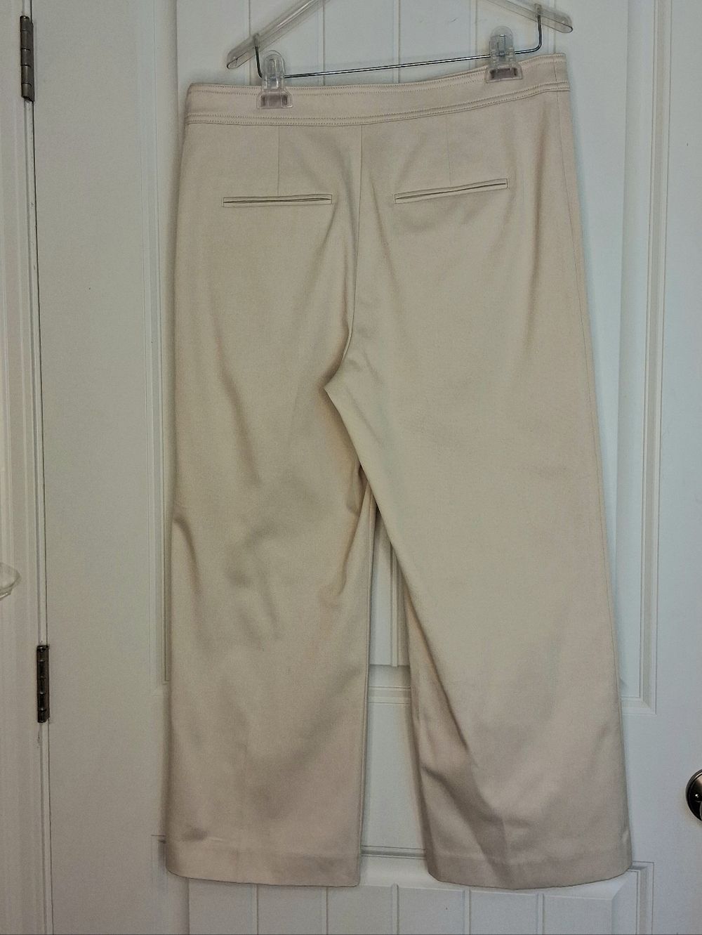 Ann Taylor Sailor Grace Ankle Pants Stretch Cotton Blend Sz 10P Cream Vanilla - Picture 3 of 11